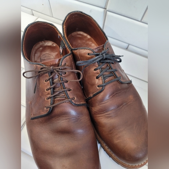 WOOD N STREAM 7030 Mens Brown Distressed Leather Oxford Shoe Lace Up Heavyweight main image 5